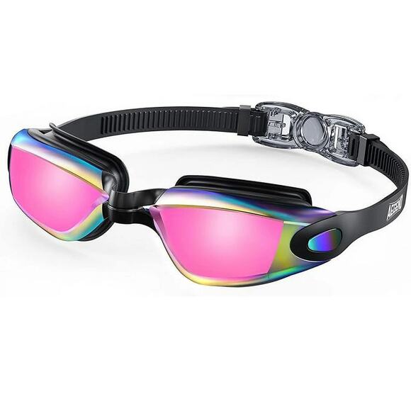 Aegend Swim Goggles With Mirrored Lenses, Adjustable for Adults and Youth, NWT - Picture 1 of 2